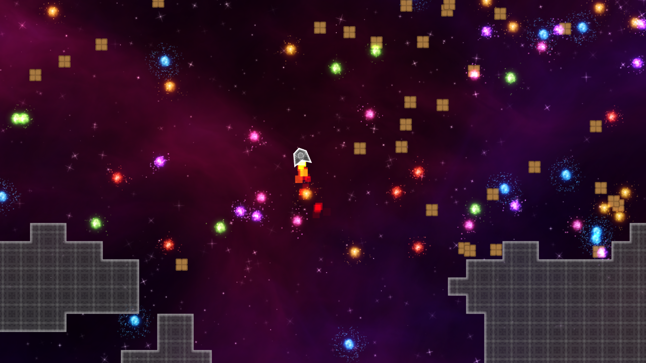 White player surrounded by many powerups and ammo crates.